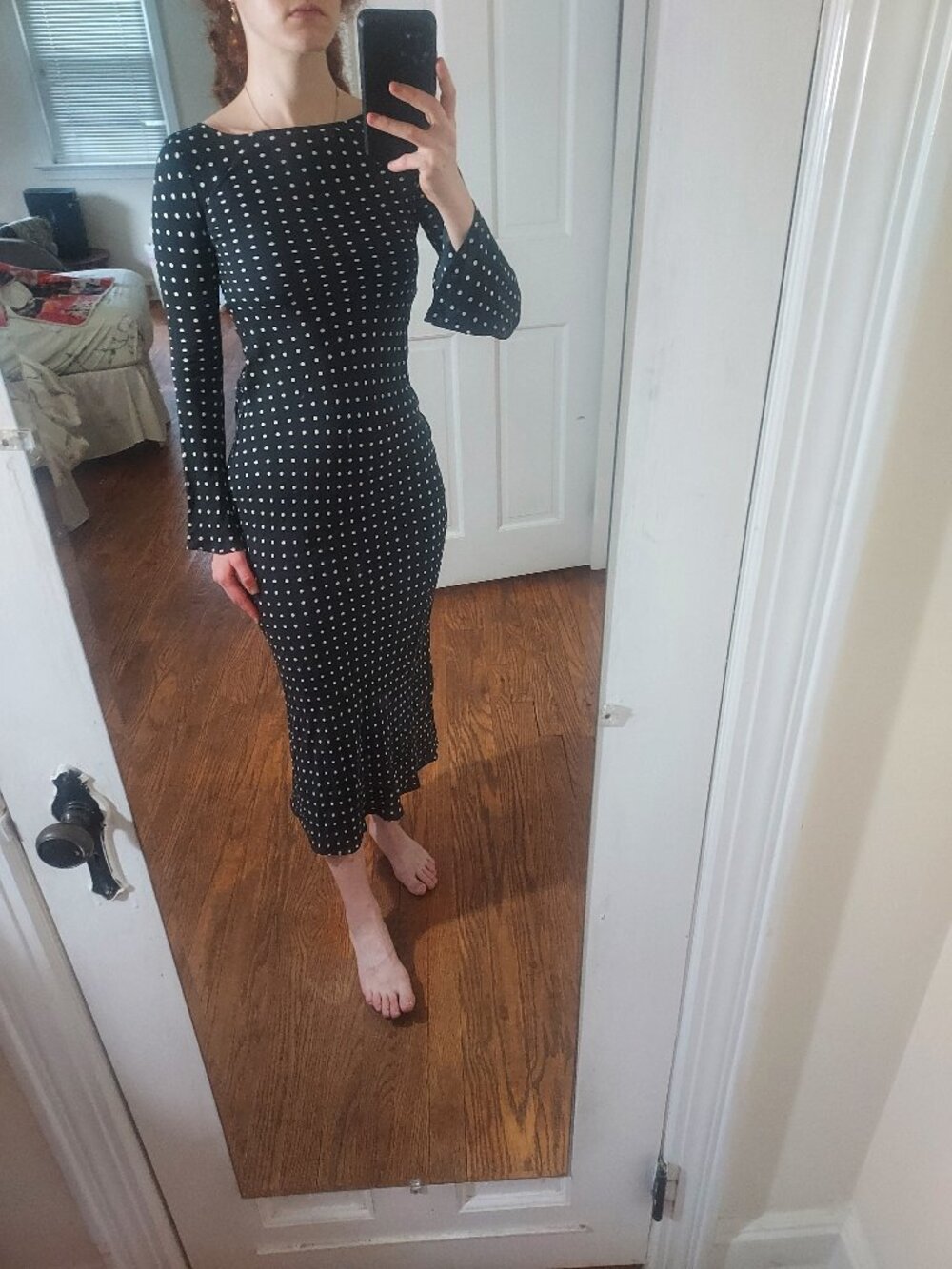 Realisation Par Black White Polka Dot Petit Point The Gia Maxi Silk Dress